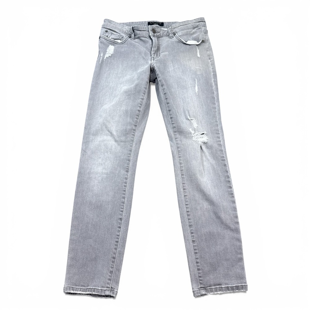 Banana Republic Skinny Fit Jeans Womens Sizeโ 28 / 6 Gray Distressed Stretch - Picture 1 of 16
